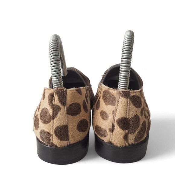 Stuart Weitzman Mocaroon Cognac Ocelot Slip-on Loafers Women's 5.5M - Picture 5 of 12